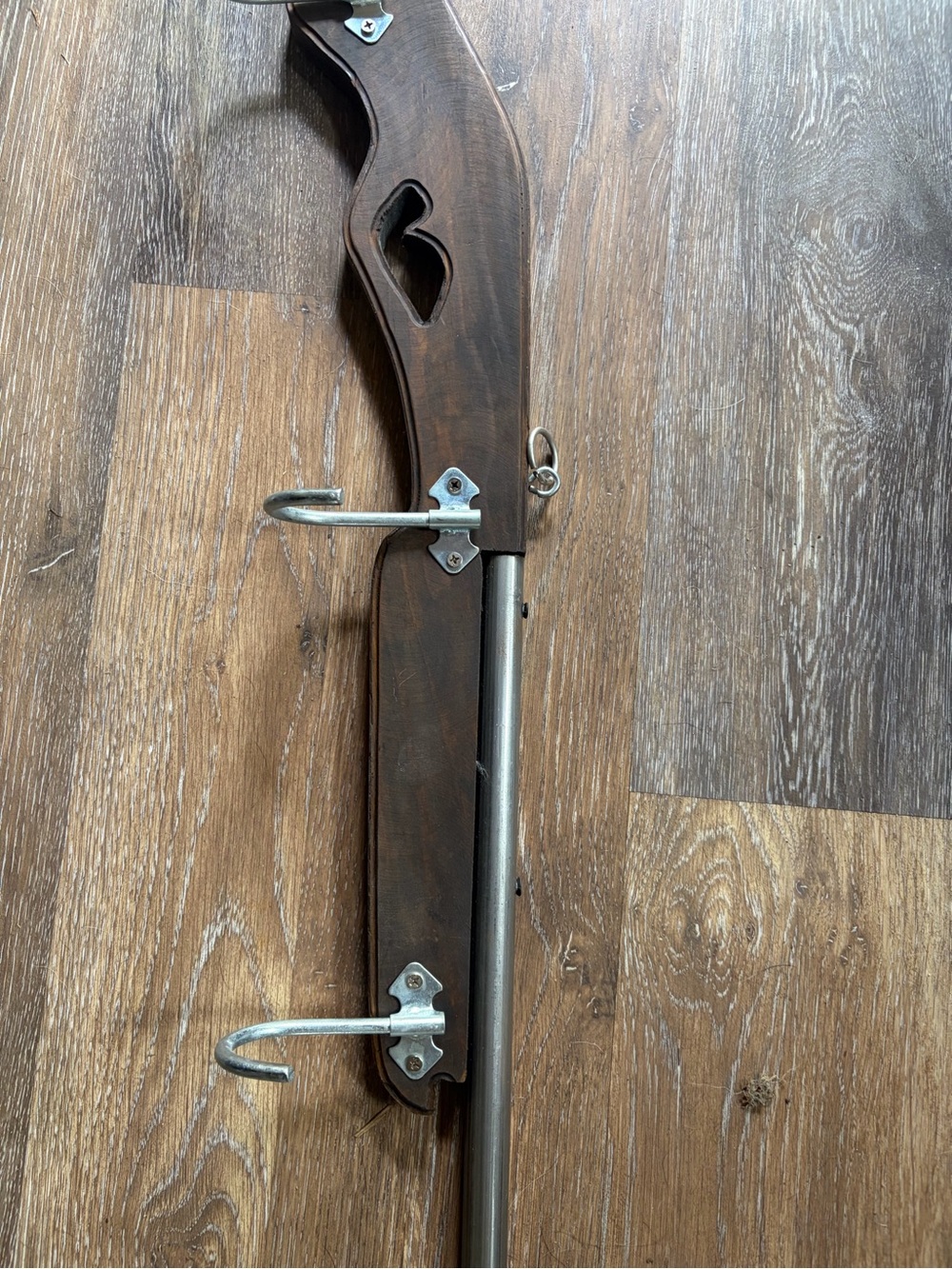 Wood Finish Wall Hook Rack in Brown - Home Wall Decor